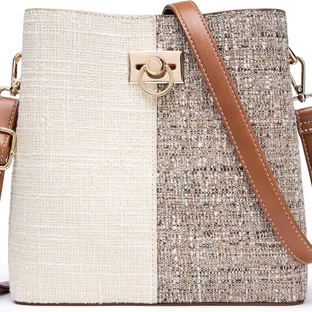 KALIDI Crossbody Purses for Women Vegan Leather Bucket Bag Fashion Ladies Crossb